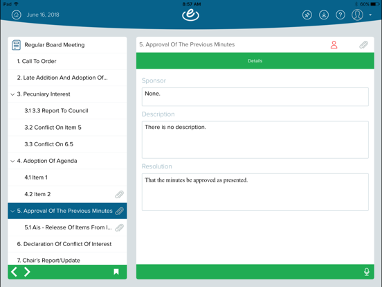Screenshot #5 pour eSCRIBE Meetings Professional