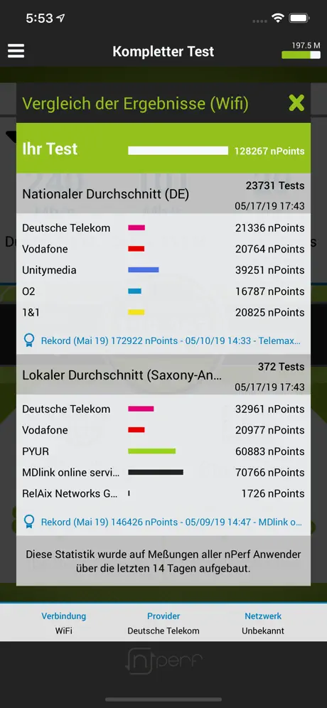 nPerf internet speed test