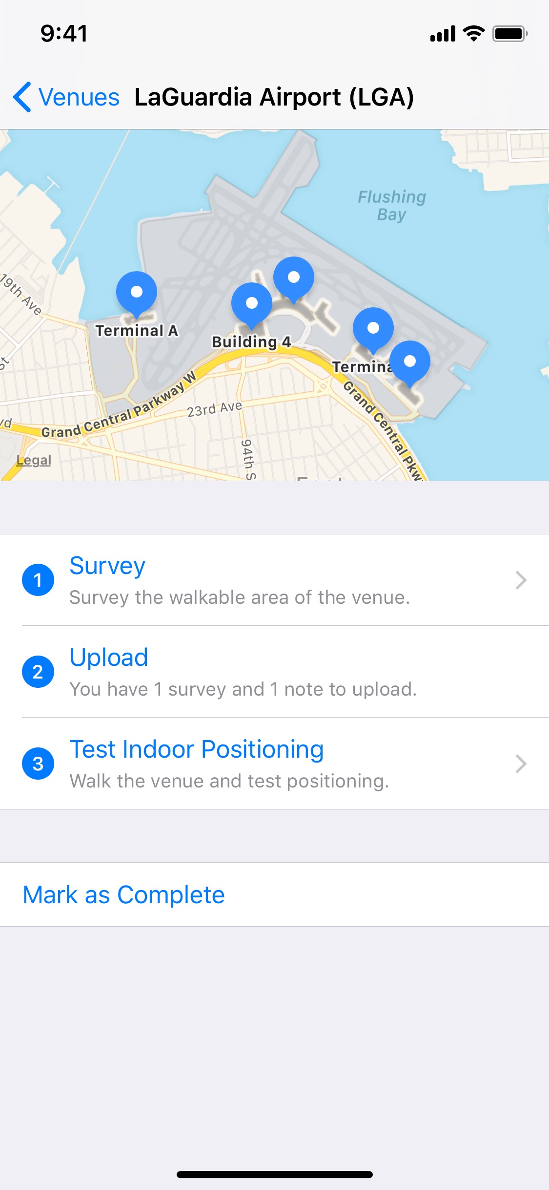 Screenshot do app Mapeamento de Interiores