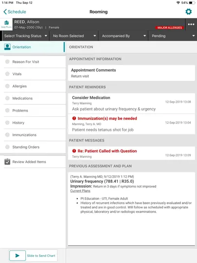 Veradigm EHR Rooming iPhone Screenshot 3