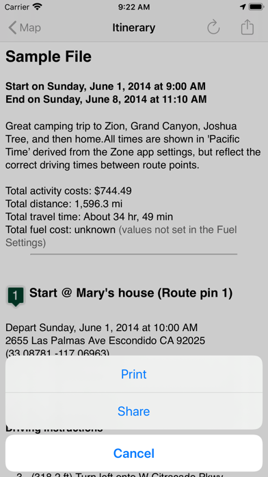 Road Trip Planner Viewer Screenshot