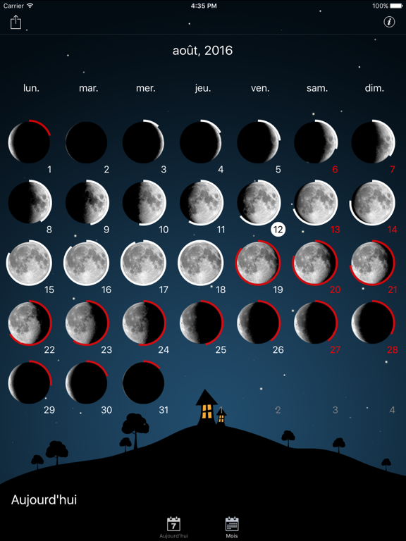 Screenshot #6 pour Phases de la lune calendrier