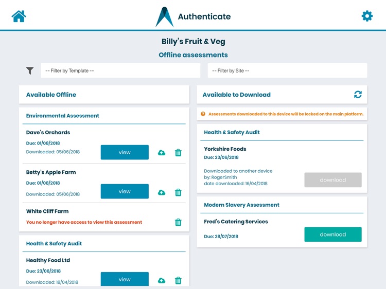 Authenticate Assessments