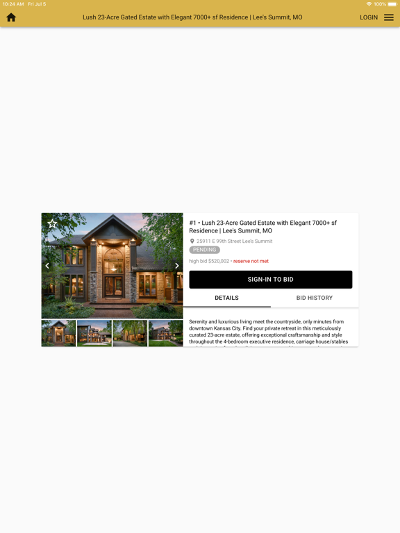 Cates Auction iPad screenshot 4 - Business app