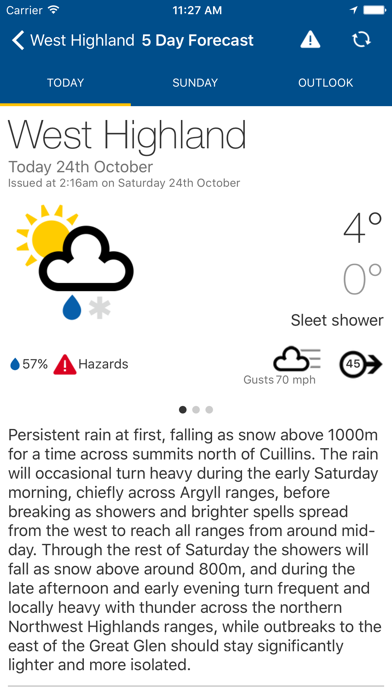 Screenshot #1 pour Mountain Weather UK