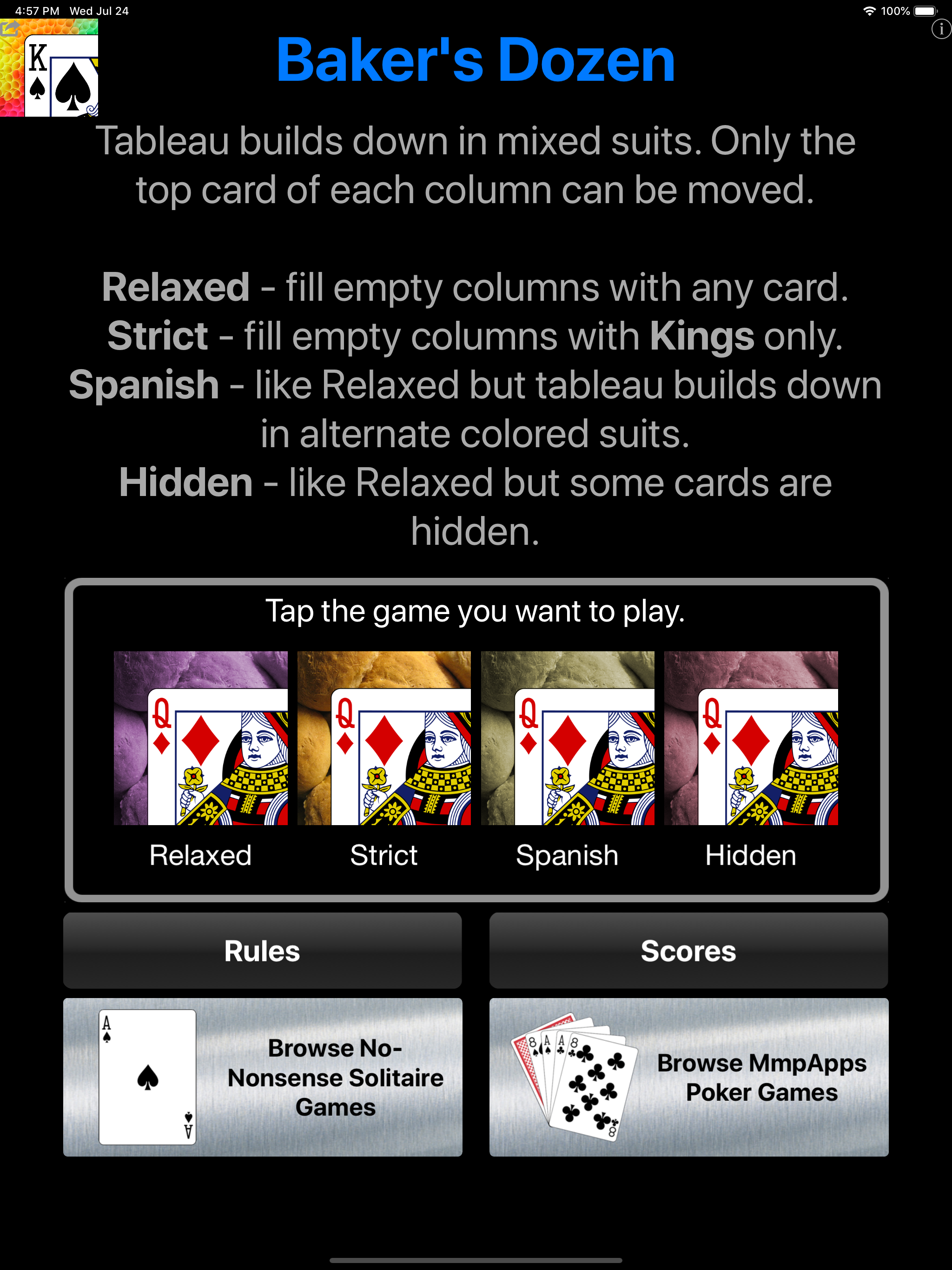 Baker's Dozen Solitaire