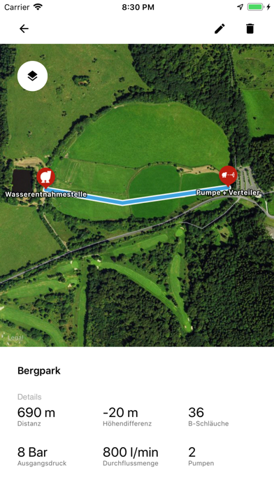 Feuerwehr Wasserförderung Screenshot