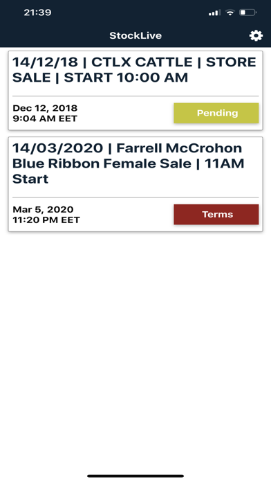 StockLive Mobile Bidding Screenshot