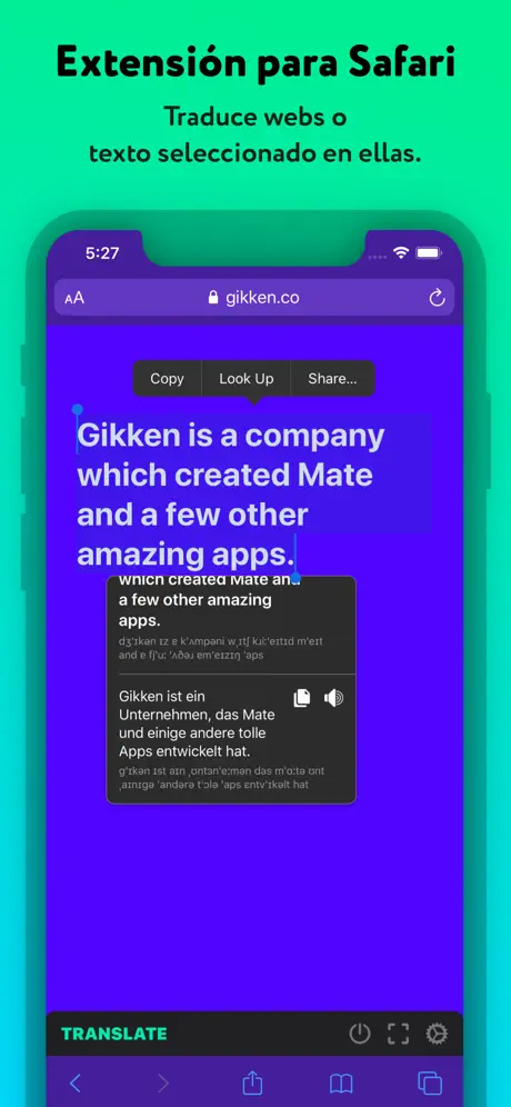 Traductor offline de Mate