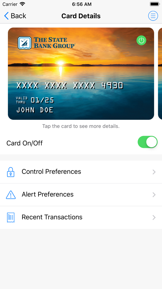 #1. TSBG Card Control (iOS) 由: State Bank of Wonder Lake