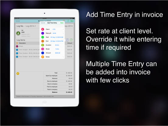 Screenshot #5 pour Time Tracker Time invoice pdf