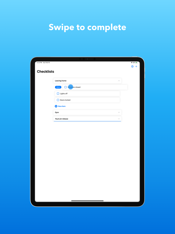YourList - Checklist & To Do iPad screenshot 3 - Productivity app