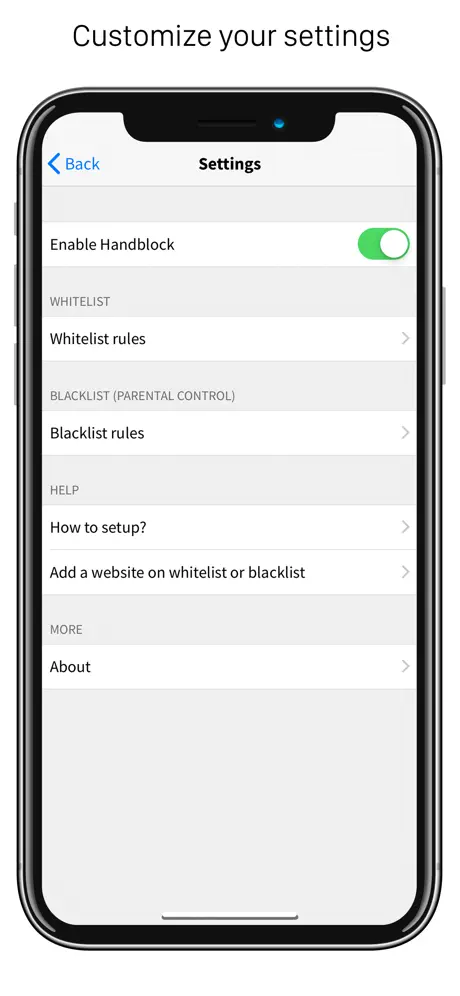 Handblock: Block Safari ads