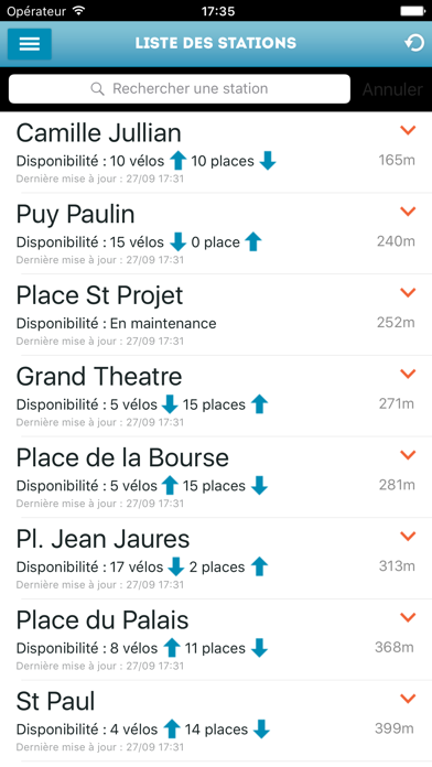 Screenshot #2 pour V3, le vélo libre service TBM