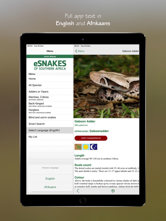 Screenshot #3 for eSnakes Southern Africa