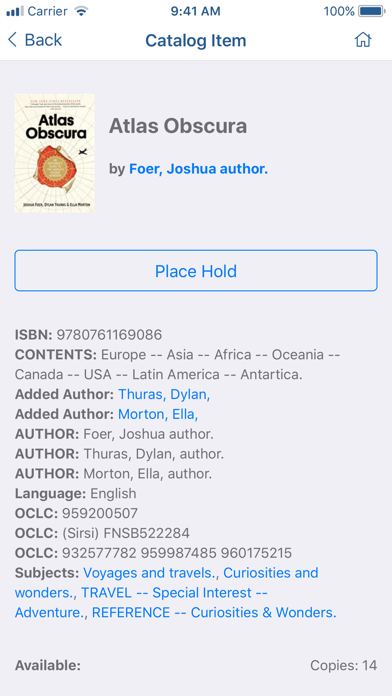 Alaska Library Catalog Screenshot