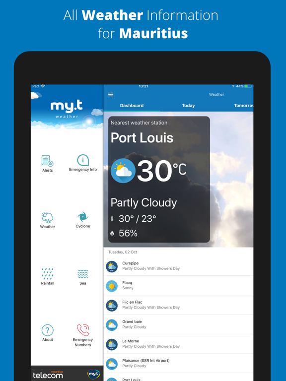 my.t weather iPad screenshot 5 - Weather app