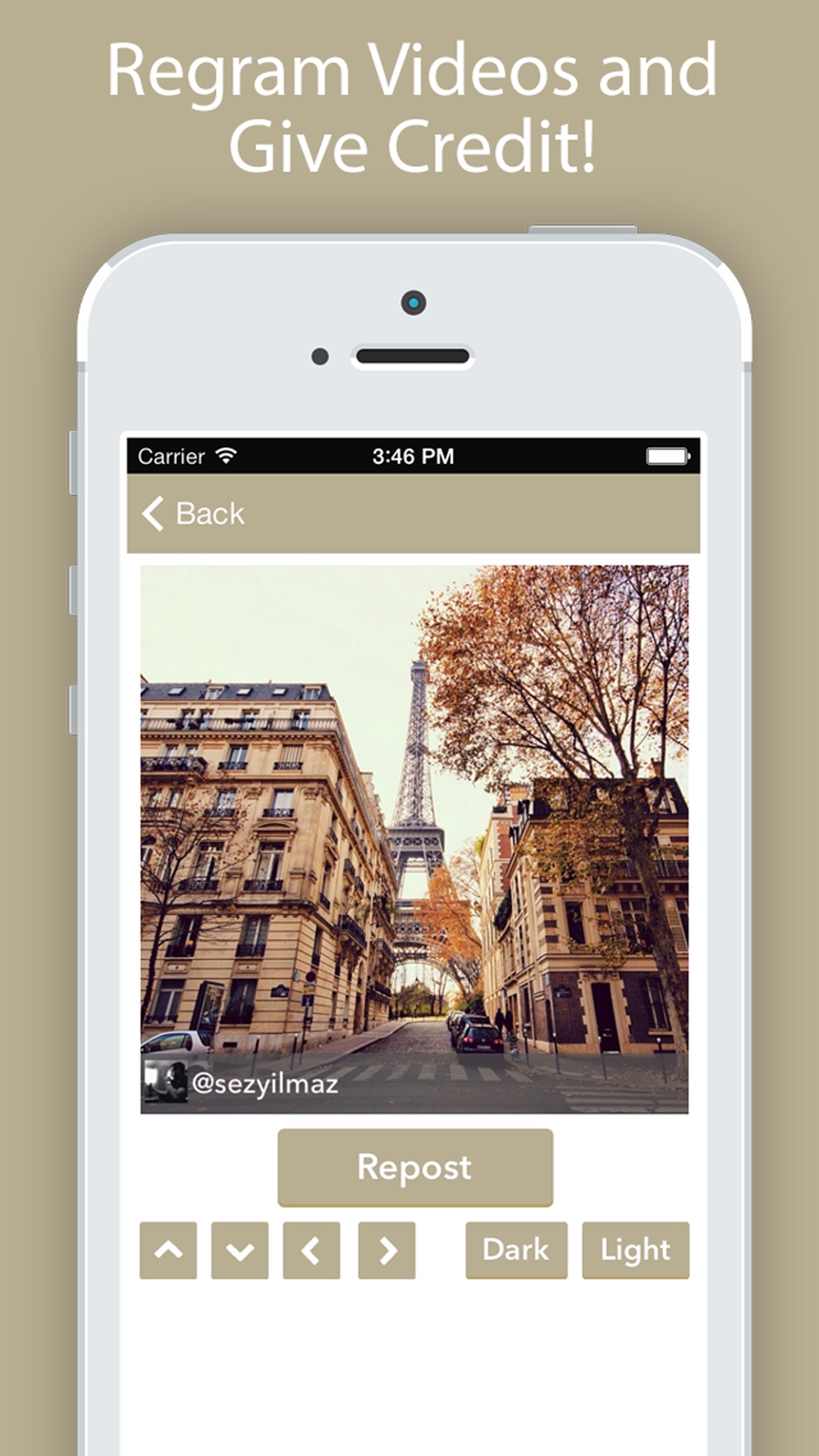Screenshot do app Repost for Instagram'