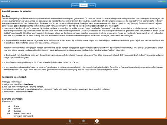 Woordenboek Papiaments > NL iPad app afbeelding 5
