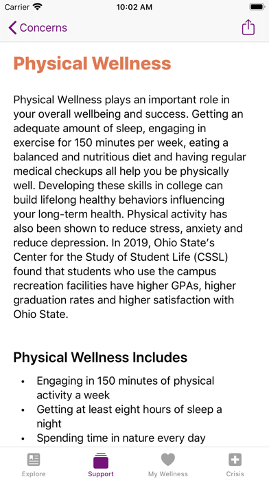 Ohio State: Wellness Screenshot