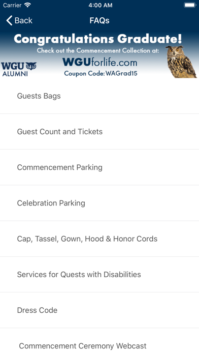 How to cancel & delete Commencement WGU from iphone & ipad 4