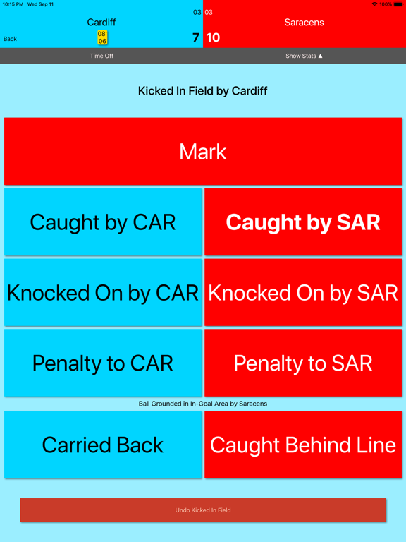 Breakdown: Rugby Stats iPad screenshot 5 - Sports app