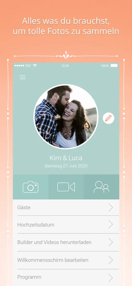 Die Hochzeit Foto-App - Wedbox