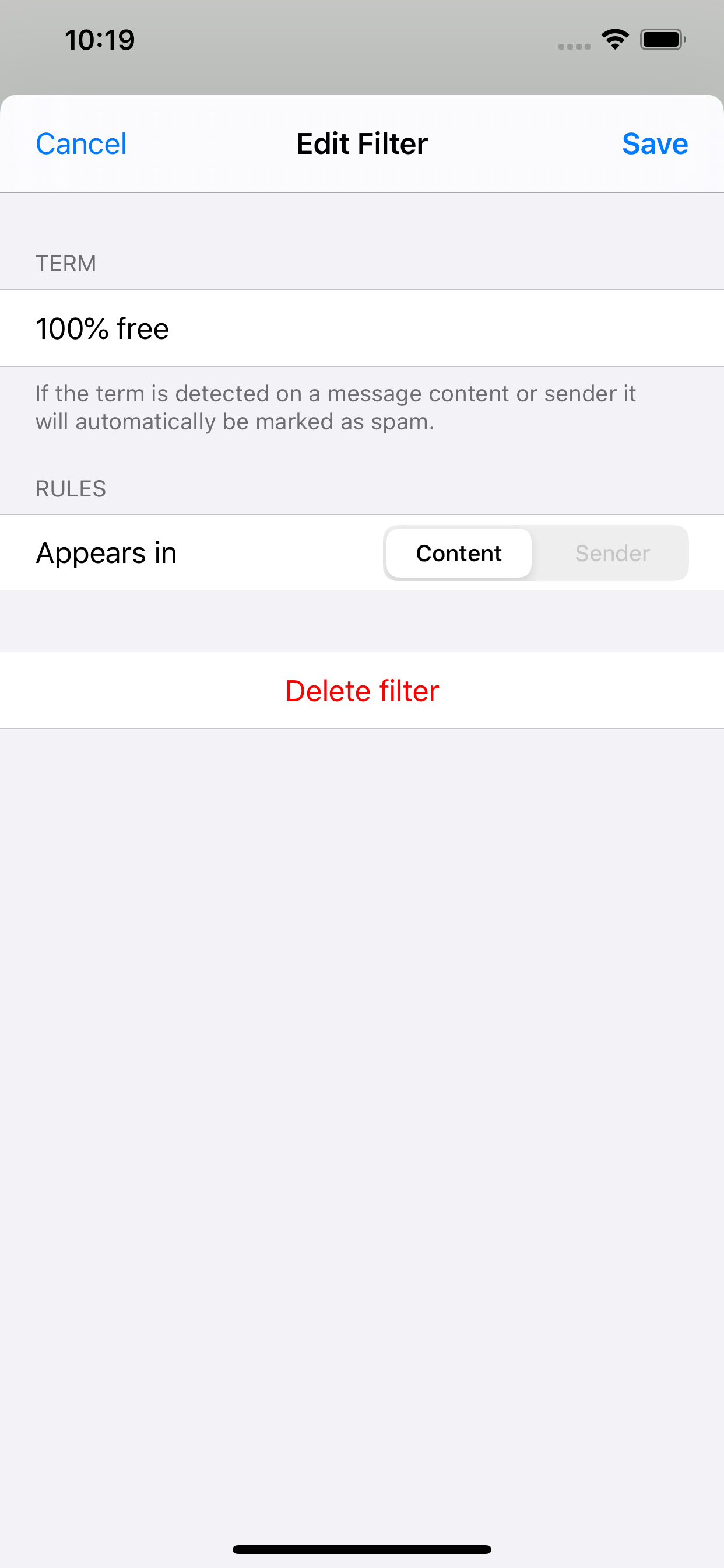 Smart SMS Filter
