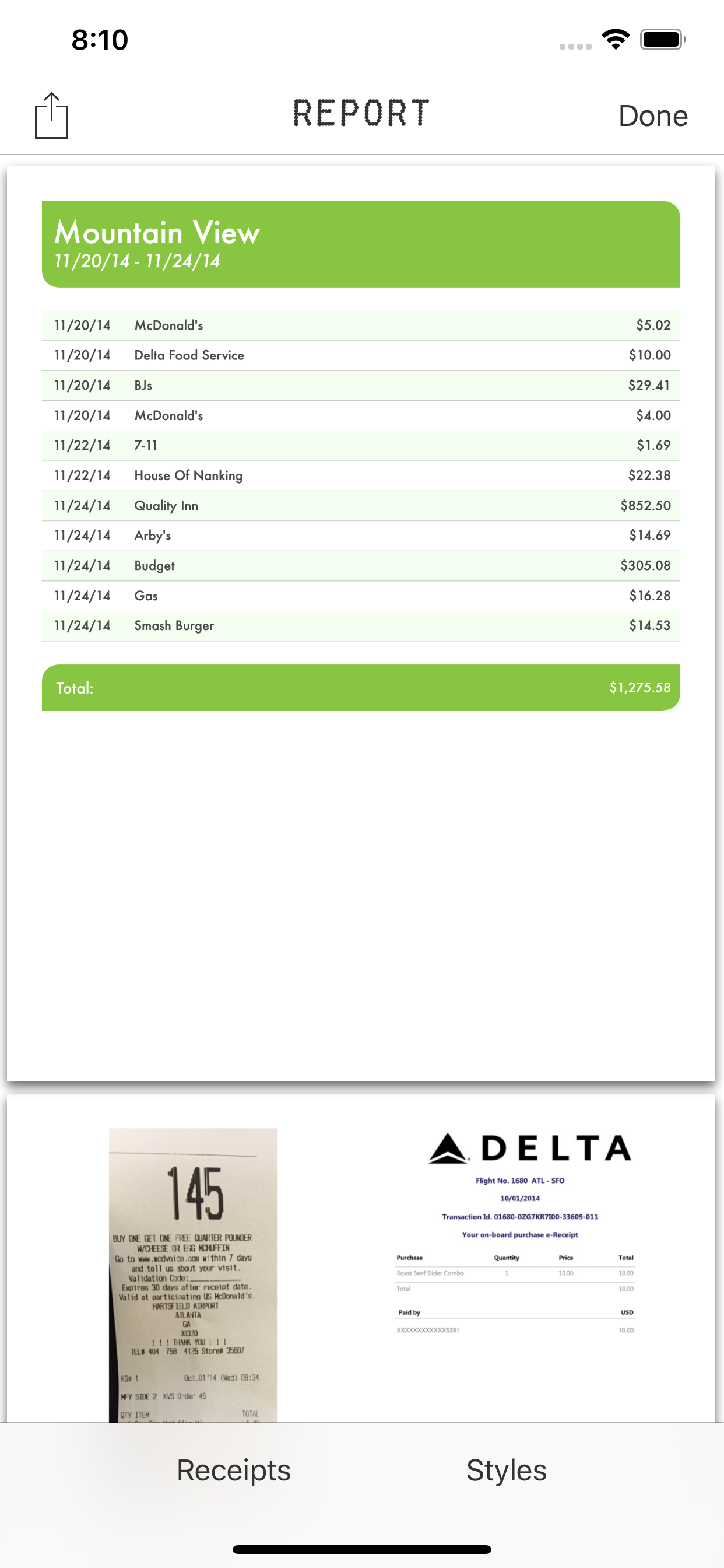 Trip Receipts screenshot 4