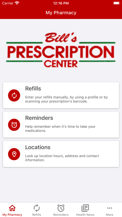 Bills Prescription Center iPhone screenshot 1 - Health & Fitness app
