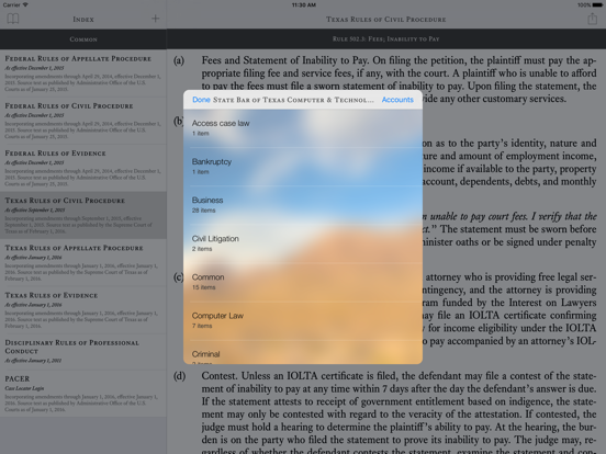 Texas Bar Legal iPad screenshot 1 - Reference app