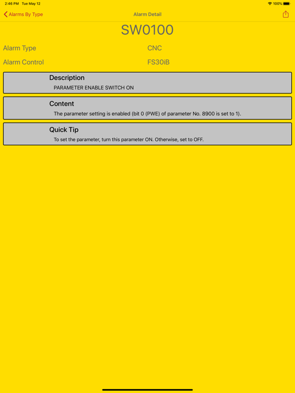 CNC Alarm Tool iPad screenshot 4 - Reference app