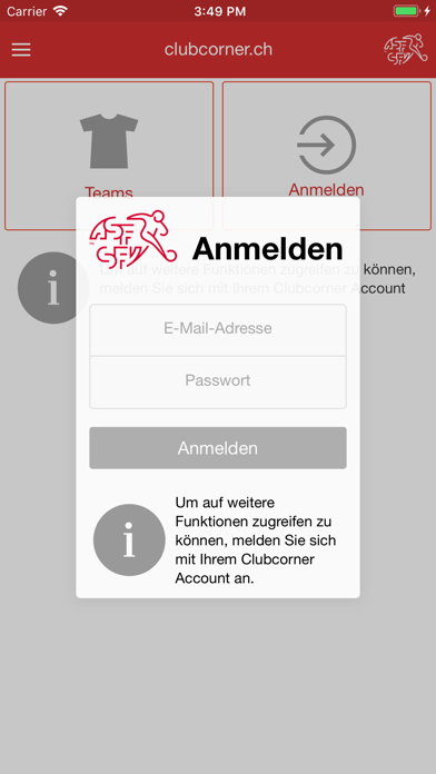 clubcorner.ch Screenshot