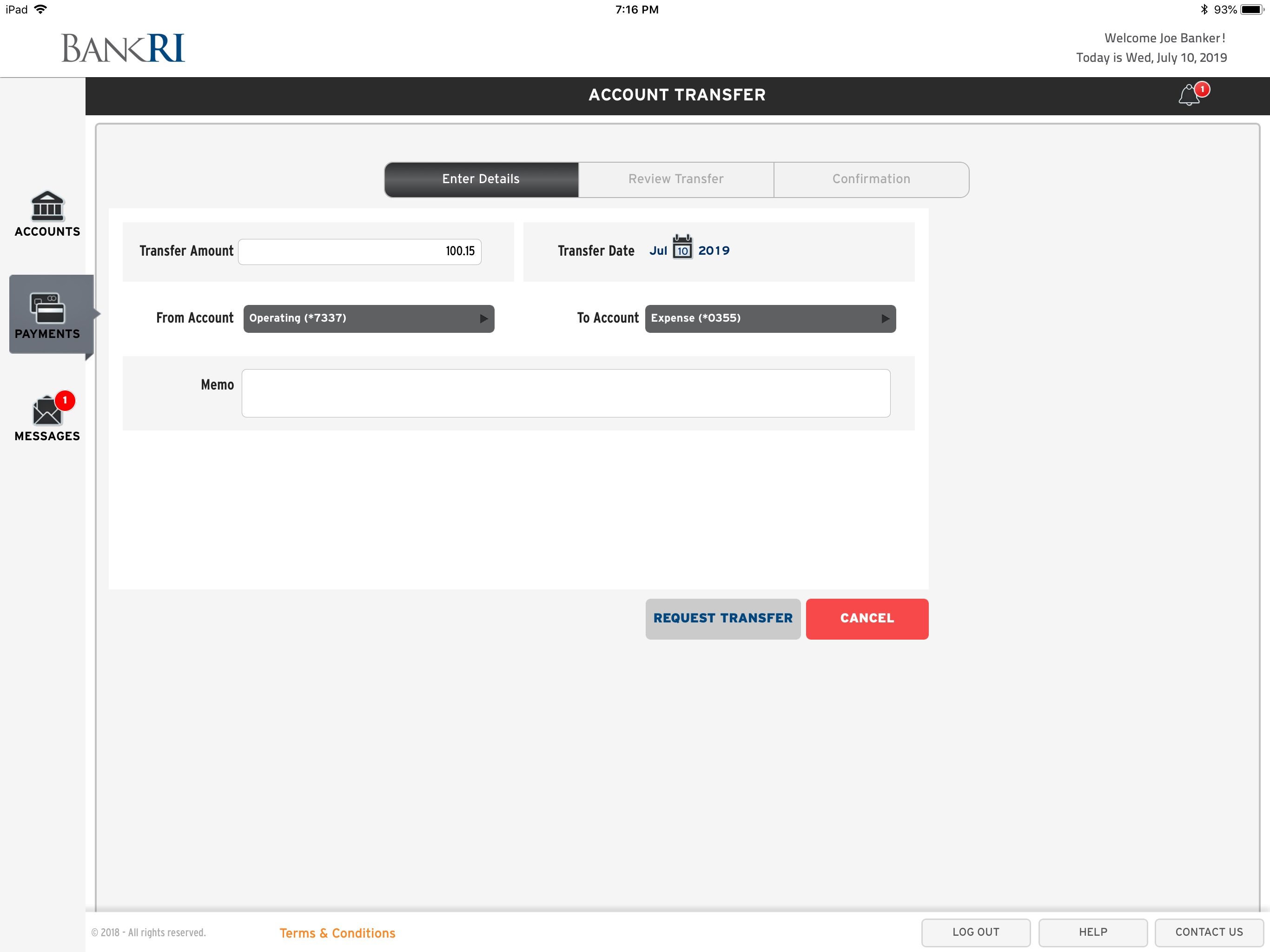 BankRI Cash Management
