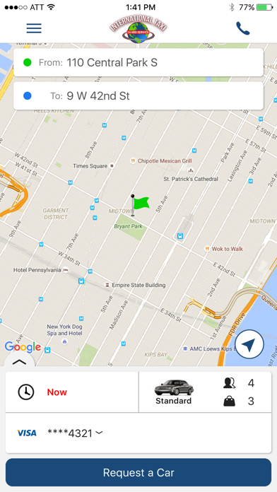 International Taxi Service Screenshot