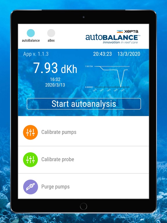 Xepta autoBalance and aBex iPad screenshot
