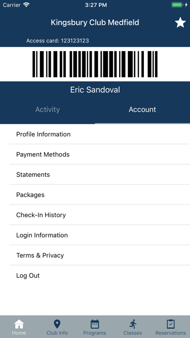 Kingsbury Club Medfield Screenshot