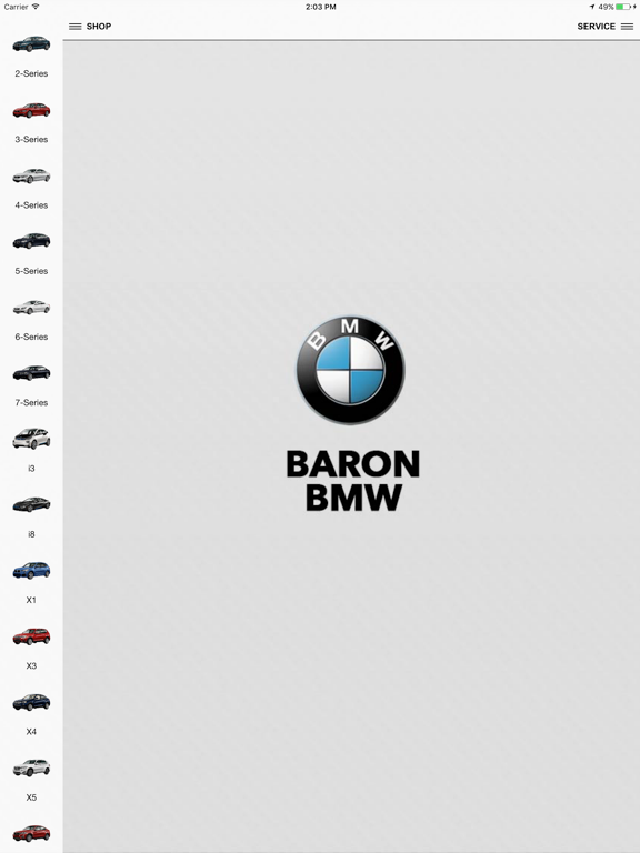 Baron BMW iPad screenshot 1 - Shopping app