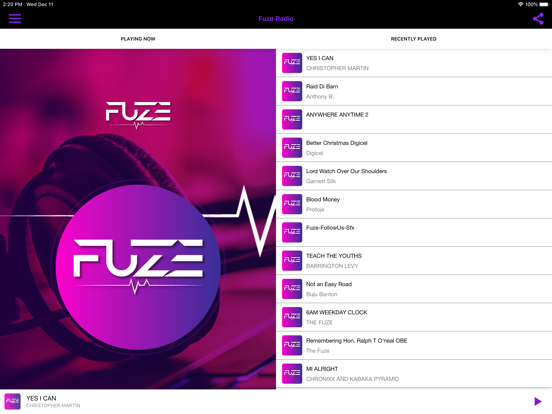 Fuze Radio iPad screenshot 4 - Music app