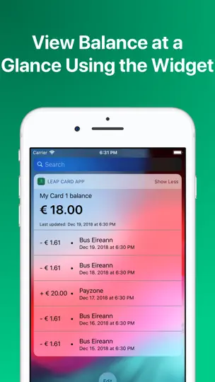 Captura de pantalla de Leap Card en iPhone 3