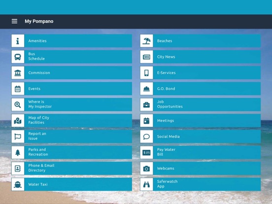 My Pompano Beach iPad screenshot 1 - Productivity app