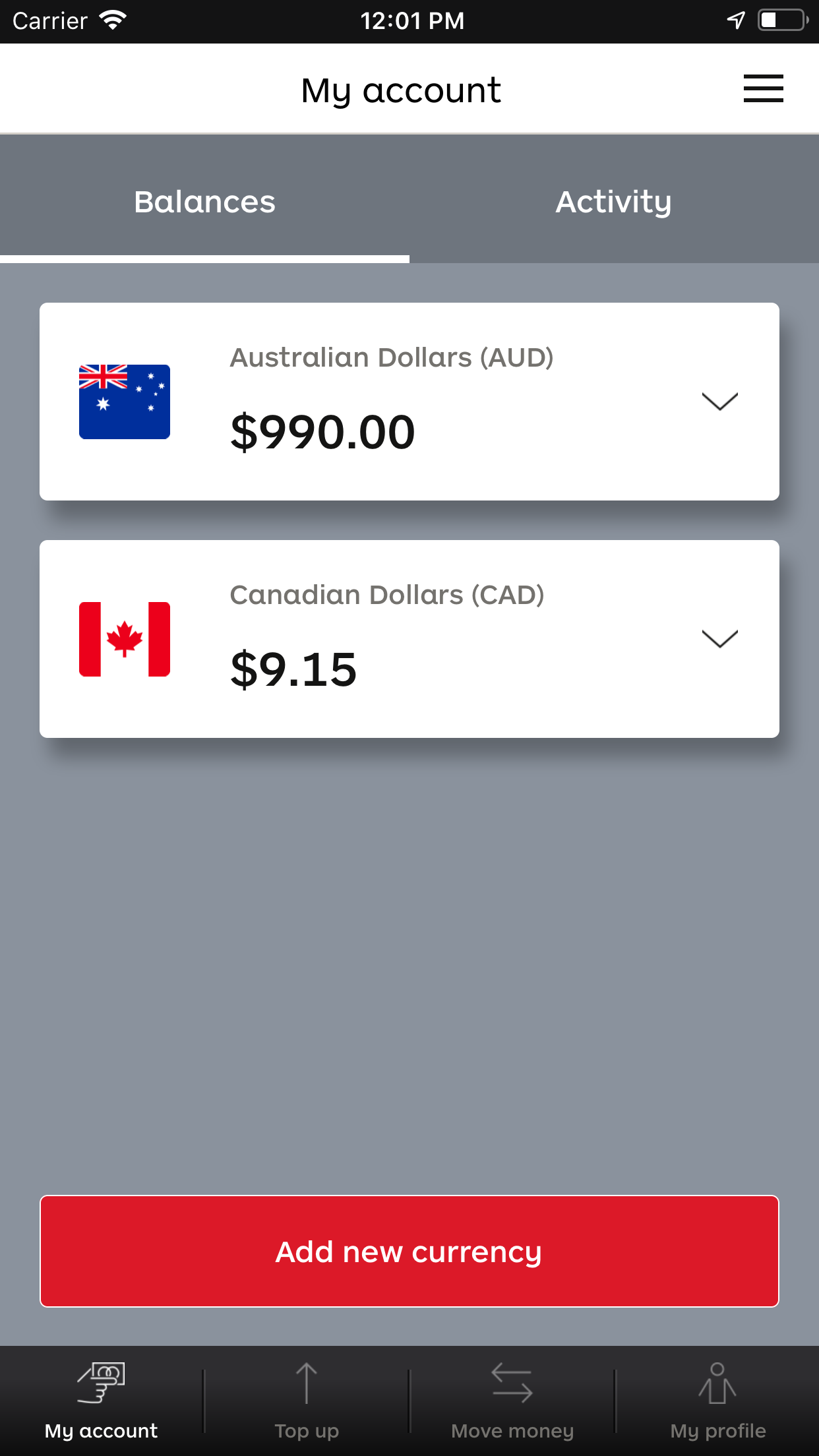 Australia Post Travel Card screenshot 1