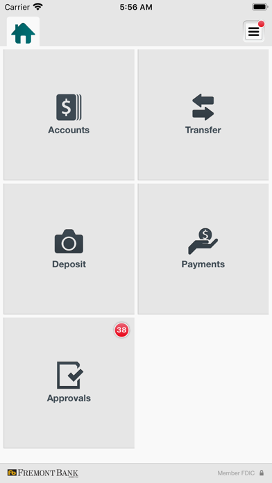 Fremont Bank Business Banking Screenshot