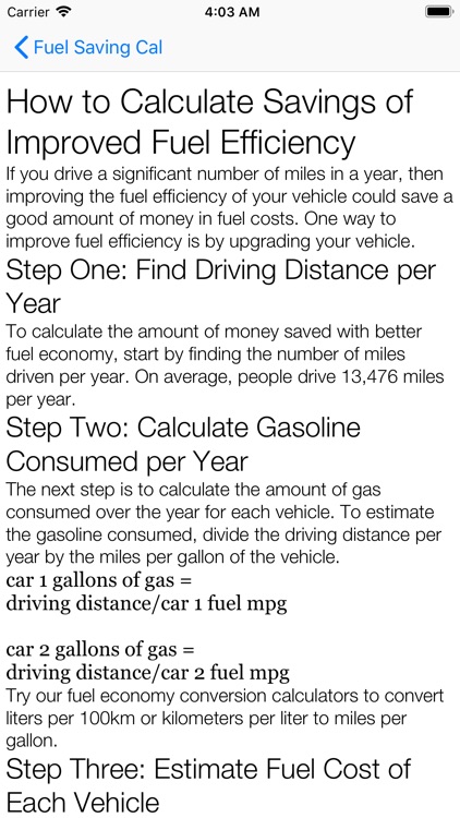 Fuel Saving Calc screenshot-4