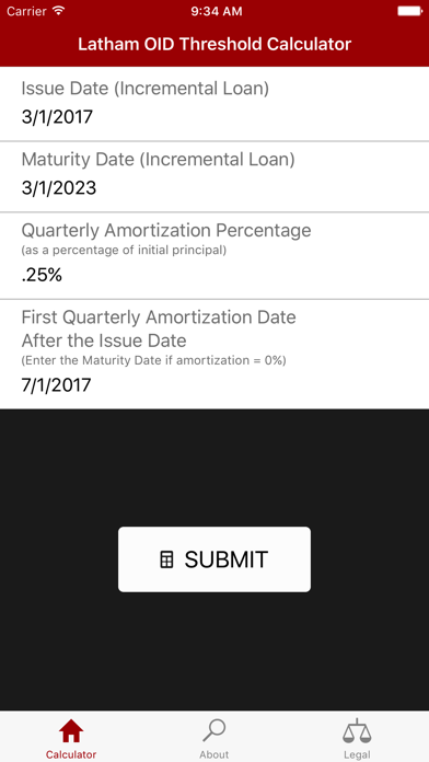 Screenshot #1 pour OID Threshold Calculator