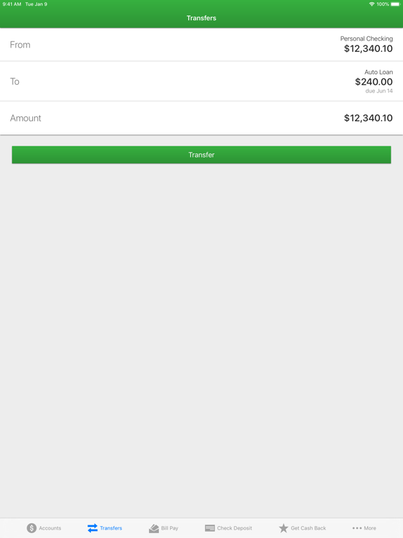 Clinton Savings Bank Mobile iPad screenshot 4 - Finance app
