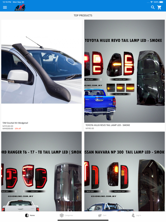 4x4 Online Store iPad screenshot 1 - Shopping app