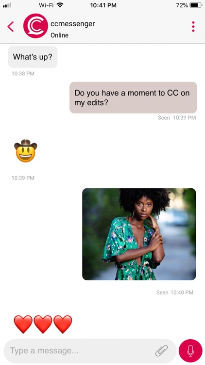 CC Messenger: Visual Feedback