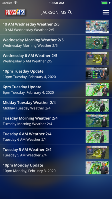 WJTV Weather Screenshot