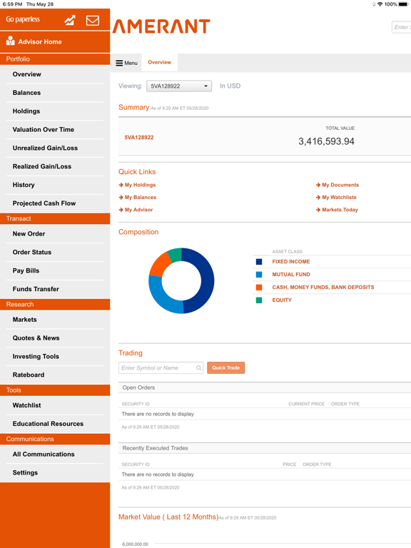 Amerant Investments iPad screenshot 5 - Finance app